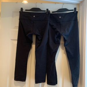 Lululemon Black Wunder Under Black Crops (2 crops)